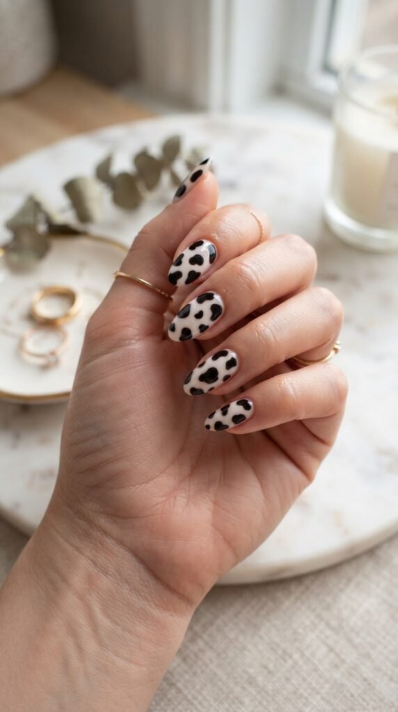 Cow Print Nail Art