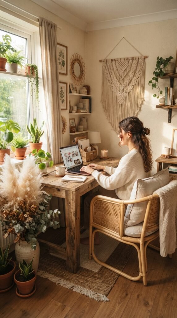 Cozy Boho Home Office