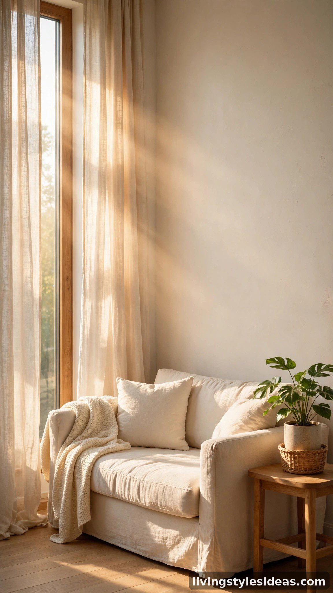 Bright studio apartment corner in morning light used to check colors before choosing a palette