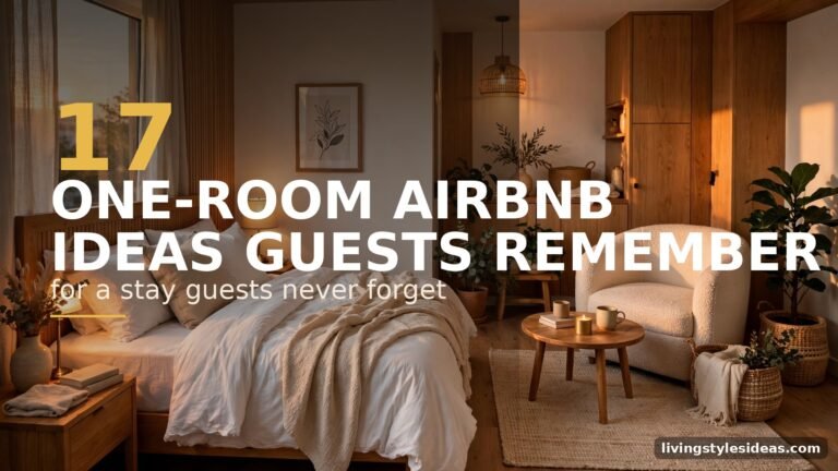 Beautiful one-room Airbnb studio apartment with warm lighting