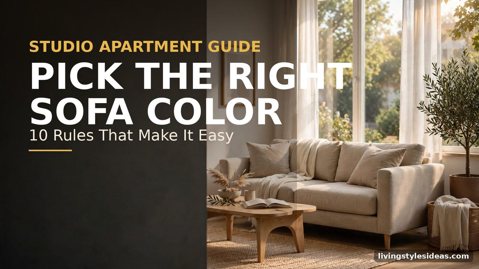 Living in a Studio Apartment: Here's How to Pick a Sofa Color — featured image